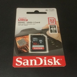 Memory SD Card SANDISK Ultra 32GB SDHC 48MB/s 320x Memory Camera