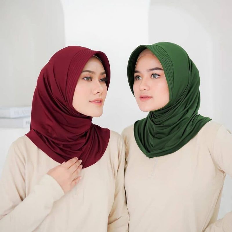 MURAH 1kg=(14pcs) jilbab sport Jersey/jilbab instan sporty-1