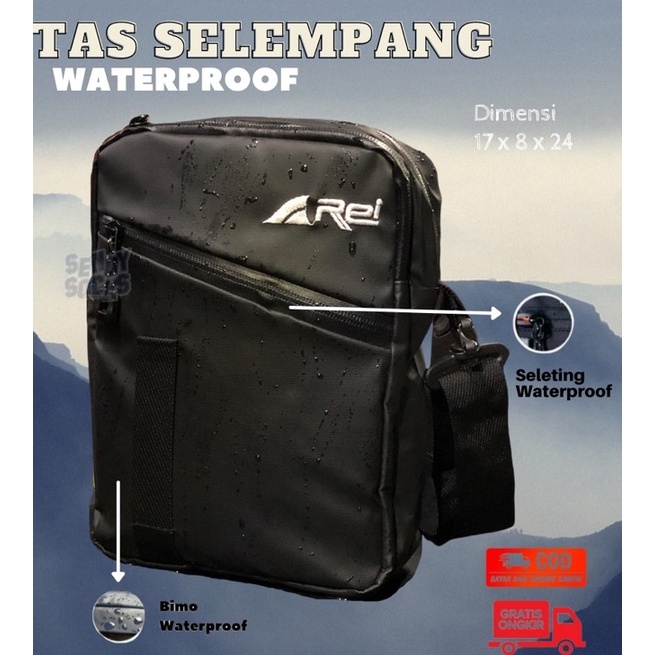 TAS SELEMPANG PRIA WATERPROOF WAIST BAG PRIA ANTI AIR ANTI SOBEK USB