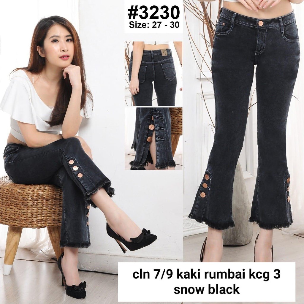 Celana Jeans Wanita Cutbray 7/9 Kancing Tiga Rawis 27-30 Bisa Bayar Ditempat(COD)