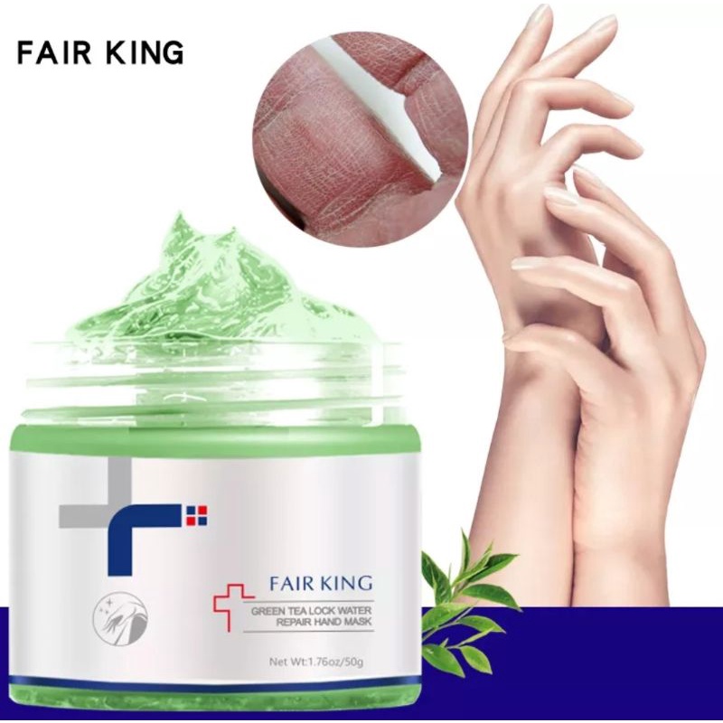 FAIR KING GREEN TEA MOISTURIZING HAND WAX WHITENING SKIN HAND REPAIR EXFOLIATING CALLUSES FIRM ANTI-AGING HAND TREATMENT-50gr