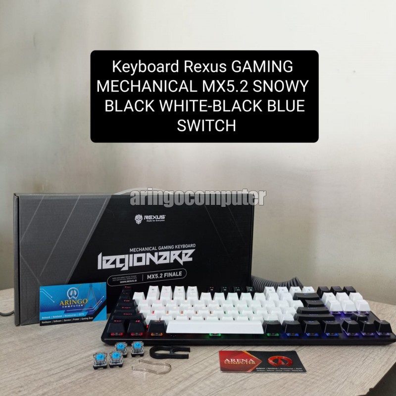 Keyboard Rexus GAMING MECHANICAL MX5.2 SNOWY BLACK WHITE-BLACK BLUE SWITCH