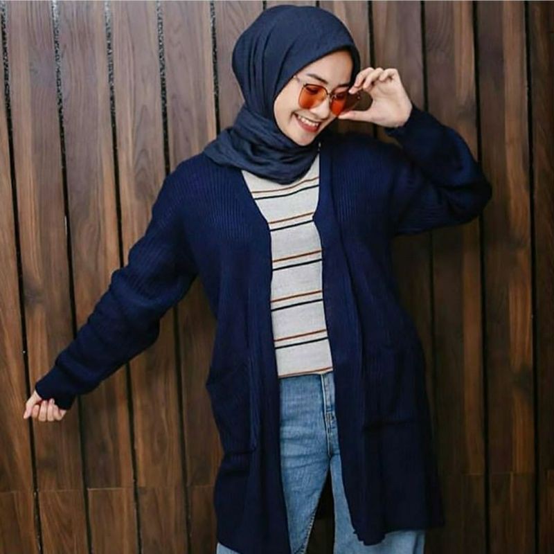 [ PREMIUM ] Cardigan Rajut LONG SEDONNA Polos | Sweater Rajut | Pakaian Rajut Wanita | Rajut Outwear