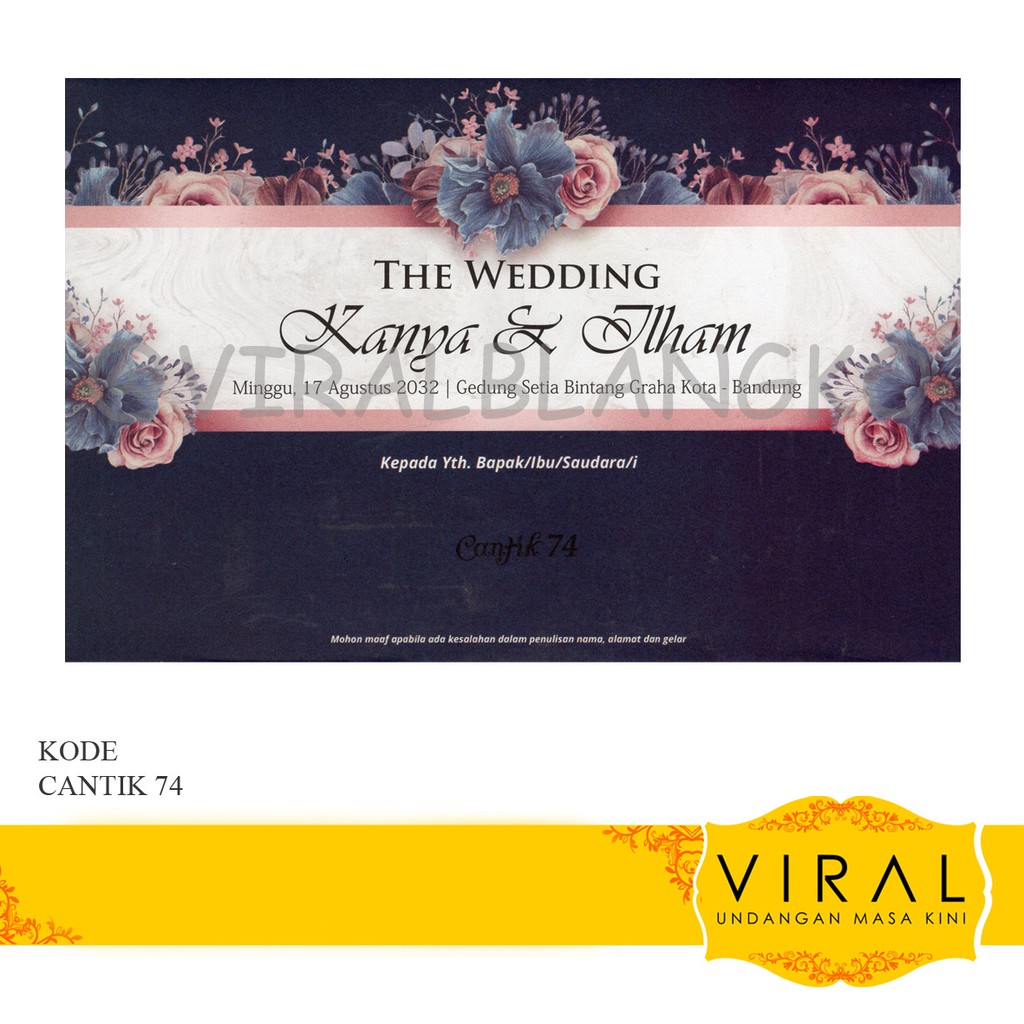 Blangko Undangan Kosong Free File Setting CorelDraw & Word - Seri CANTIK 74 Terbaru Dan Termurah