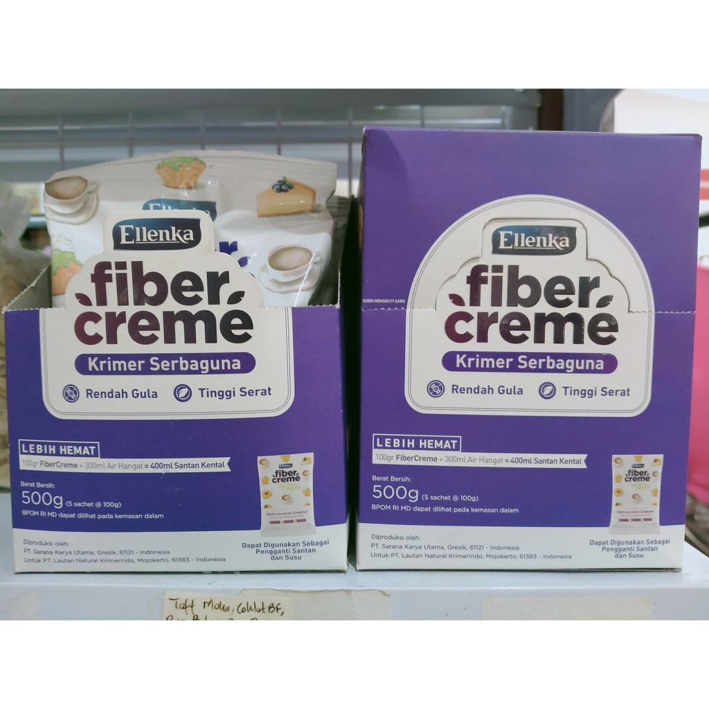 

Fiber Creme Ellenka 5x100gr (Box) santan krimer sachet