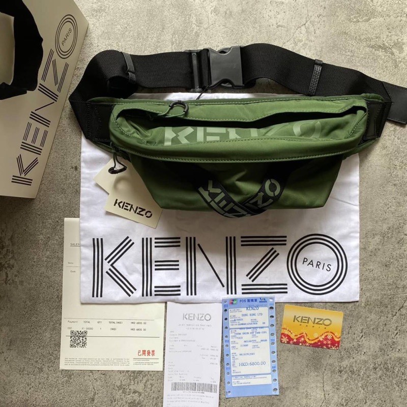 WAISTBAG KENZ0 CROSS LOGO GREEN ORIGINAL FACTORY OUTLET