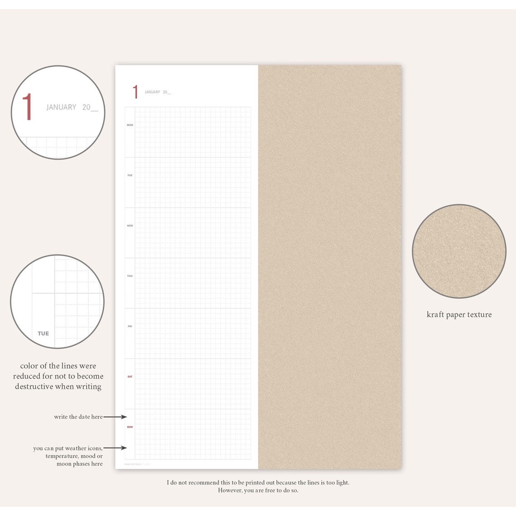 Digital Journal &amp; Planner - Hobonichi LookALike Weekly Portrait for Goodnotes, Notability, Xodo