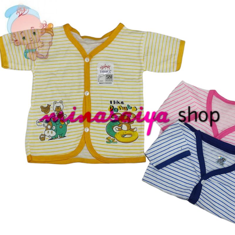 TISUKA BY DOLPHIN 3 pcs dan 6 pcs Baju Bayi SNI Lengan Pendek Motif Kancing Depan