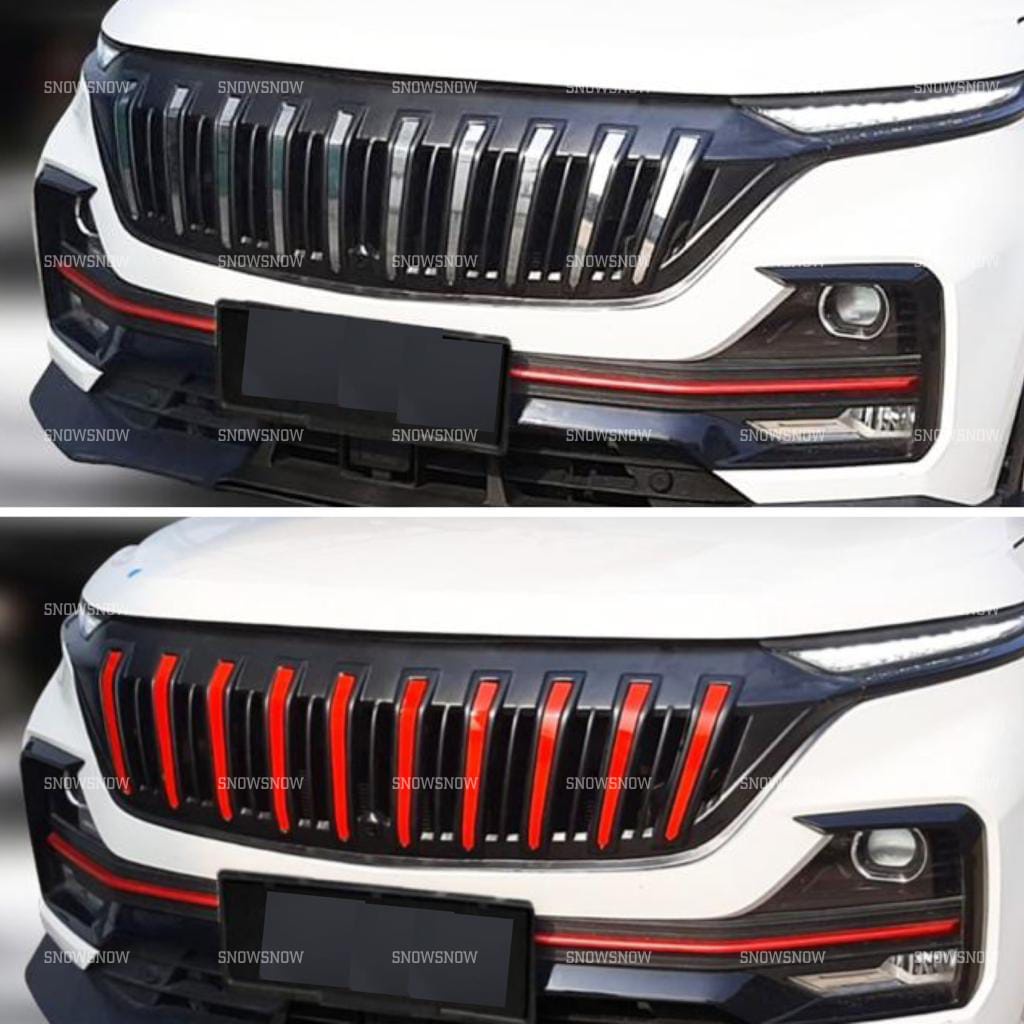 Grill Bumper Depan Wuling Almaz 2019 2021 2022 Prado Hitam Chrome Merah