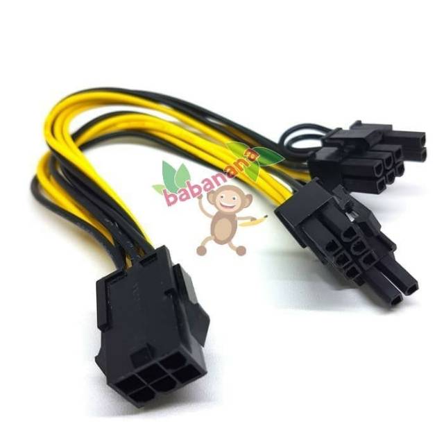 Kabel Power VGA 6 Pin Female to 2 x 8 Pin Male PCIE PCI-E