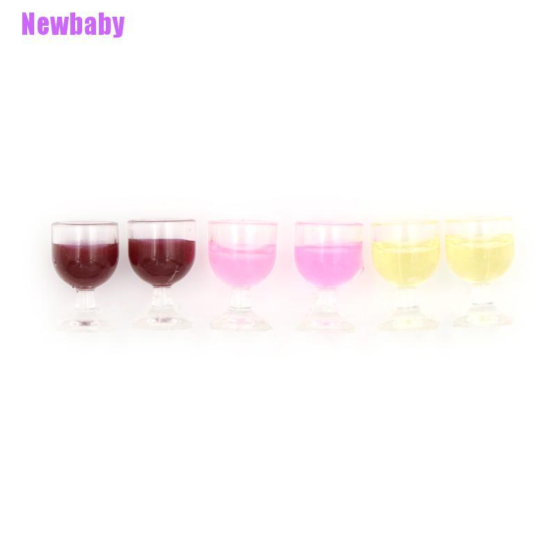 (Newbaby) 2pcs / Set Mainan Miniatur Botol Red Wine Skala 1: 12 Untuk Aksesoris Rumah Boneka