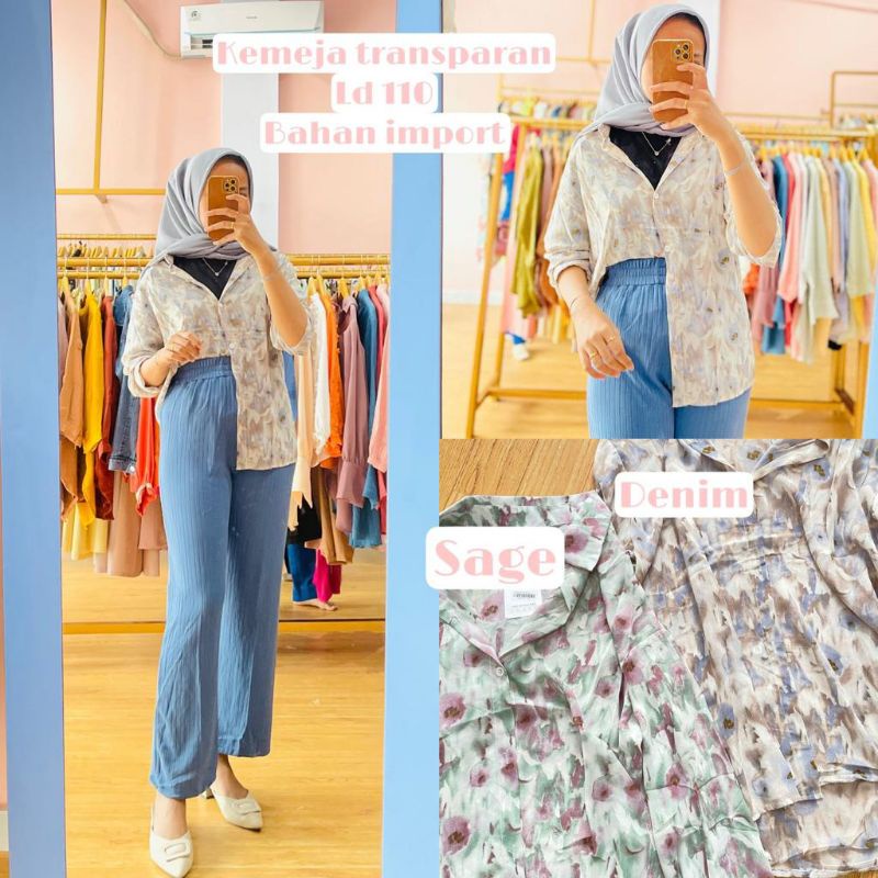 Kemeja wanita/Kemeja Transparan/Transparan/Kemeja hits/Kemeja Import