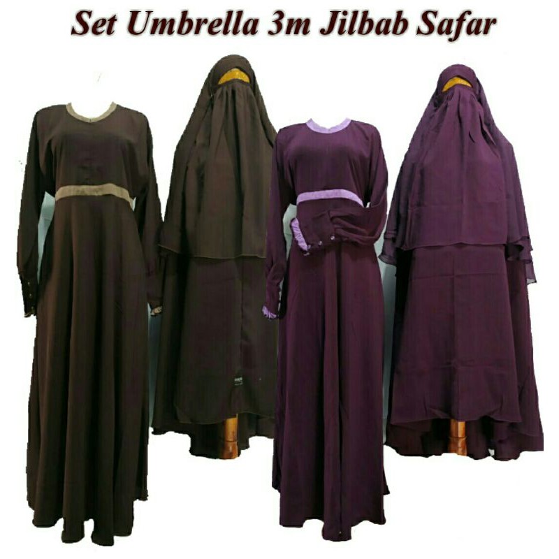 Set Jubah klok Jilbab Safar Rit Purdah