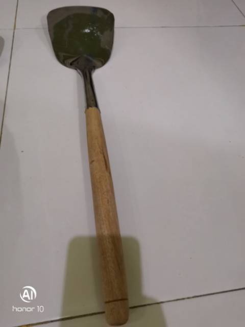 Sodet stainless spatula gagang kayu jumbo