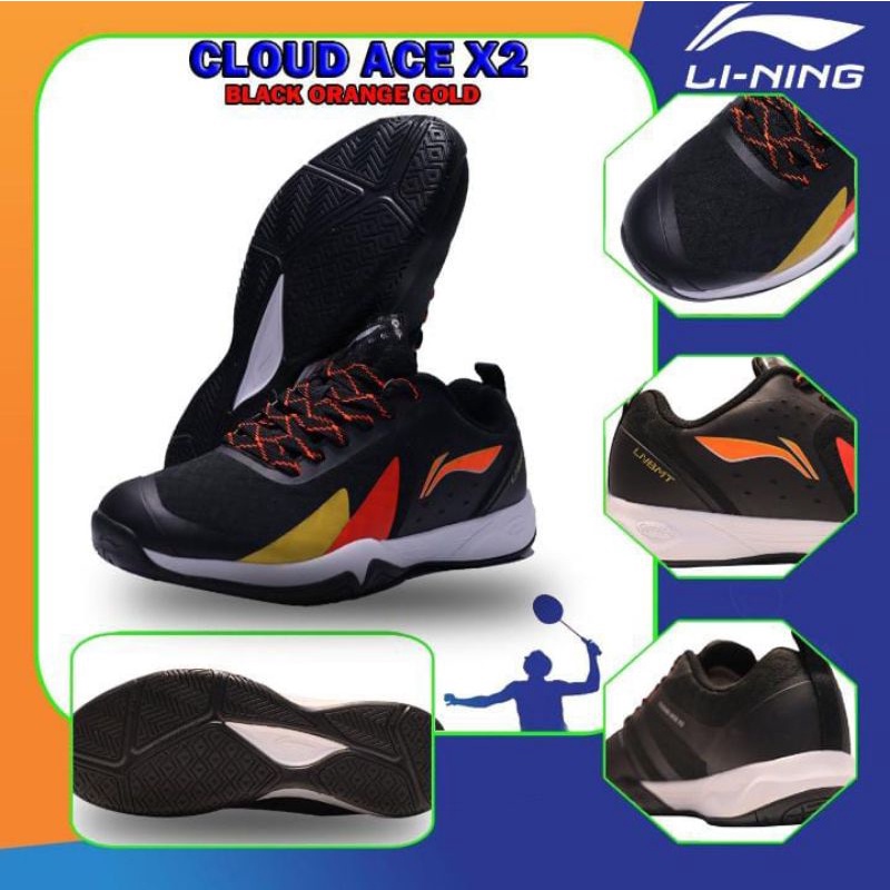 sepatu badminton Lining cloud ace X2 original