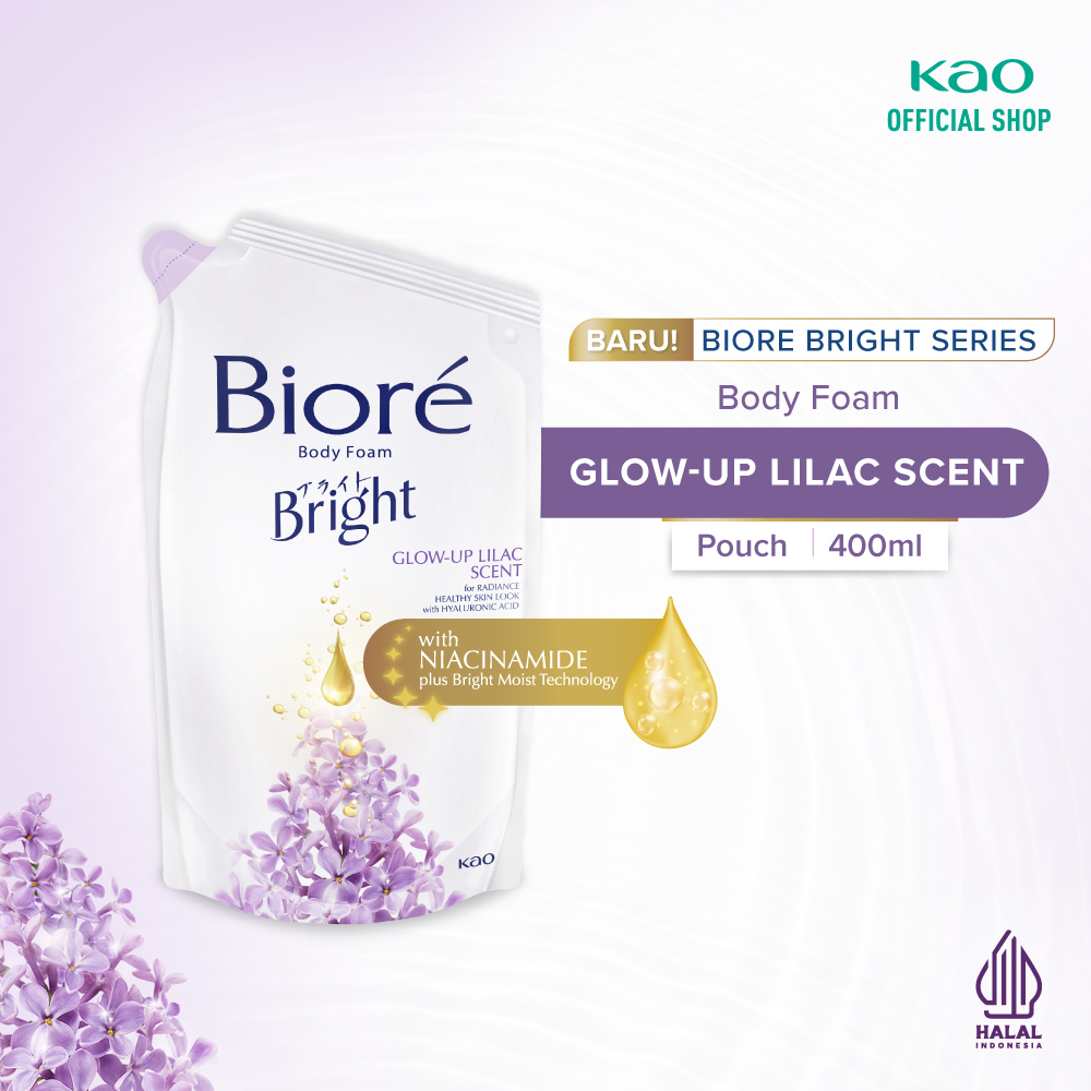 Biore Bright Sabun Mandi Cair Pencerah Kulit Glow-up Lilac  400ml