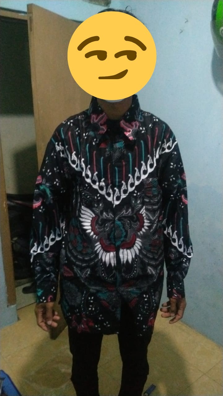 Kemeja Batik Pria Lengan Panjang Size M L Xl Xxl Bswart Batik Hrb026 Kenango Panjang Padi