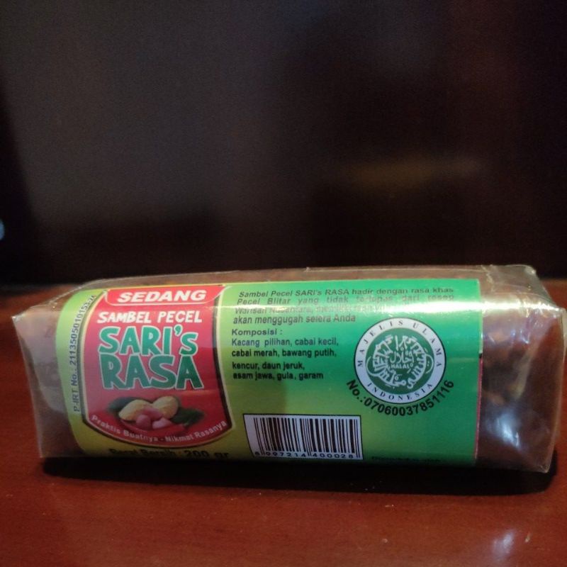 

sambel pecel sedang sari rasa 200gr