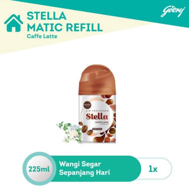 Stella Matic Refill Pengharum Ruangan Caffe Latte 225ml Aroma Kopi Premium