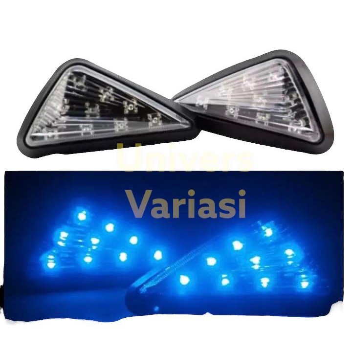 LAMPU LED SEN TEMPEL HARGA 2PCS KANAN KIRI NINJA CB150R R25 R15 BYSON NMAX AEROX VARIO 150 160 NEW GSX en Tempel Lampu Sein Tempel Segitiga LED Universal Buat R15 V2 V3 Cbr150r Gsx150 Ninja250 Karbu R25 LED SIGN RETTING RITTING LEFT RIGHT RITING RETTING