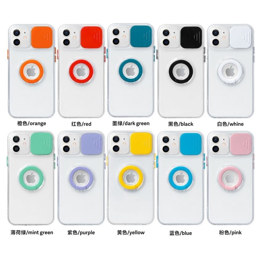 Case Clear Macaron Candy Xiaomi Redmi 10 Mi 11 lite Note 8 Slide Lens Camera Protection Transparan P
