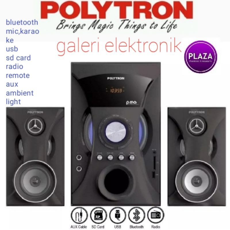 Speaker Polytron PMA 9505,9525 karaoke,mic,bluetooth,usb,sdcard,aux,remote
