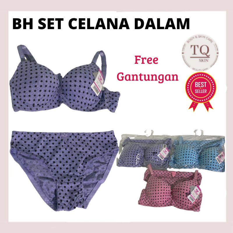 BH BRA Setelan Celana Dalam Sexy BH setelan Import Polkadot