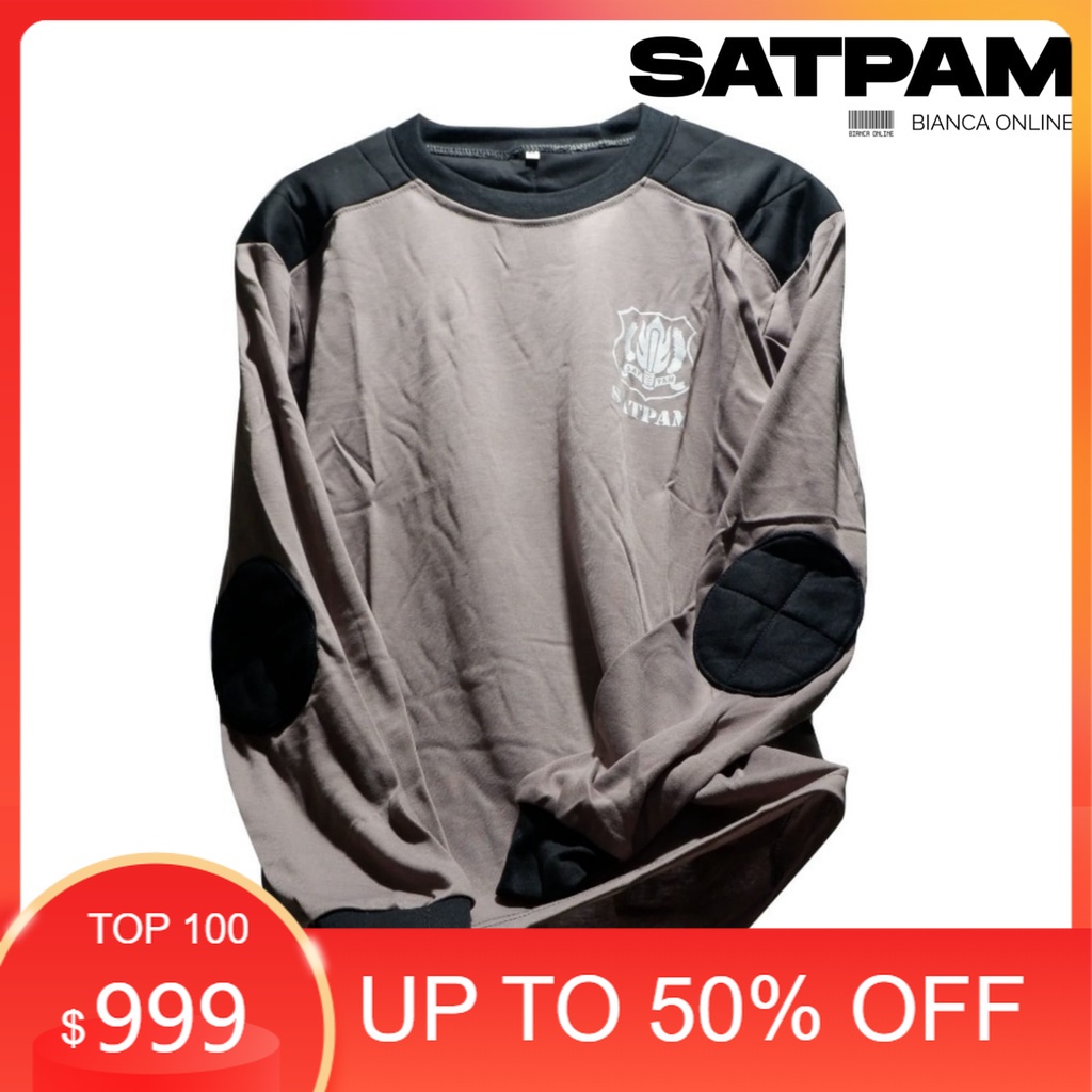 Satpam Kaos Security Kaos Polisi lengan panjang Terbaru Polos Kerah Pendek Warna Coklat