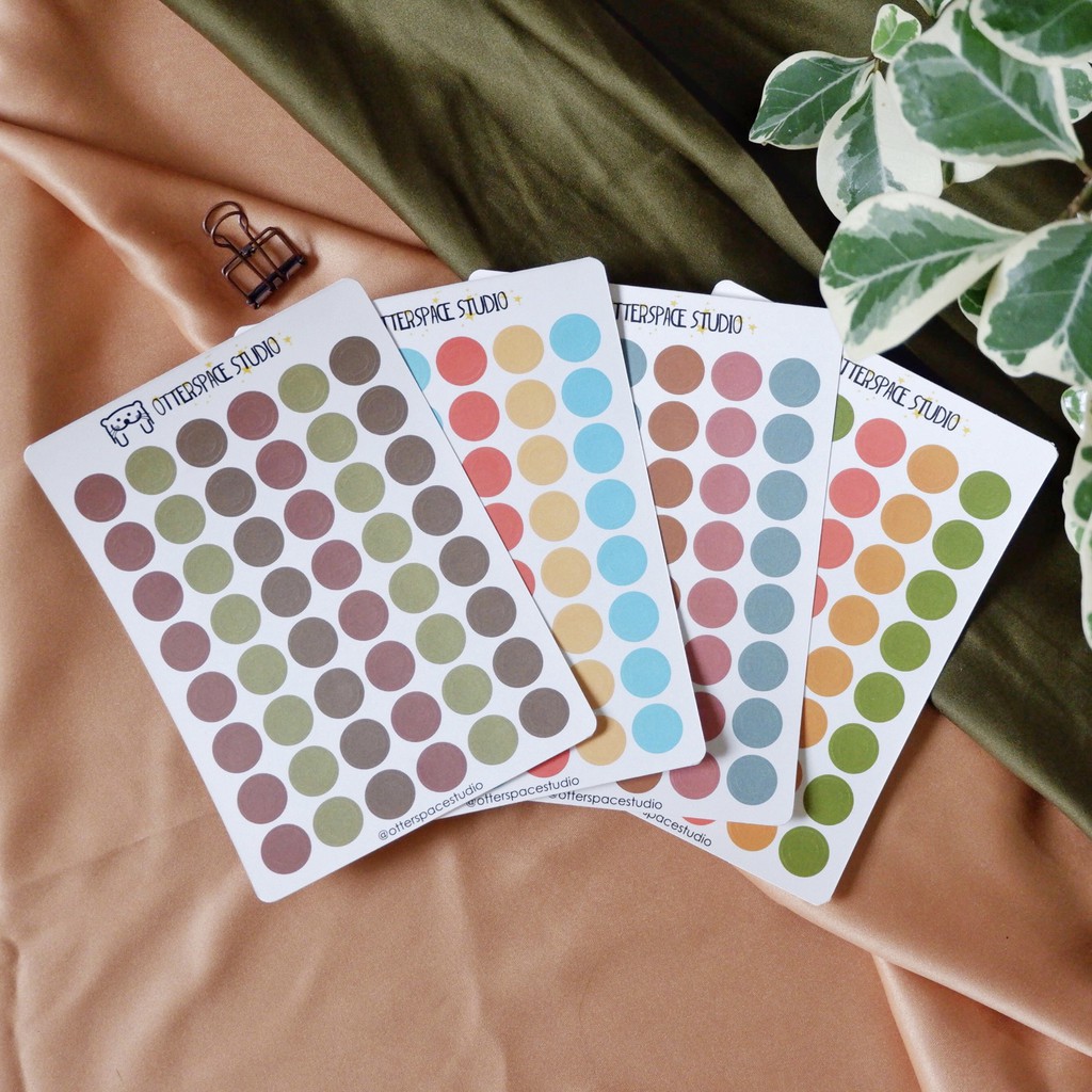 

Otterspace Studio | 2 in 1 Circle Dots Deco Sticker Sheet - Planner Bullet Journal Sticker