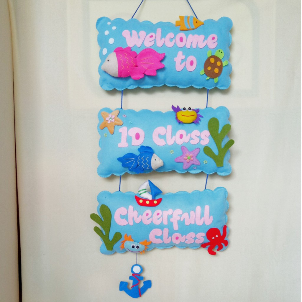 Hanging Wall Door Gantungan Hiasan Dinding Pintu Kelas Flanel Tema Laut Shopee Indonesia