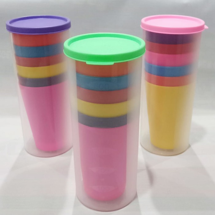 PROMO GELAS PELANGI GELAS PLASTIK RAINBOW PICNIC CUP SET SOUVENIR PESTA.