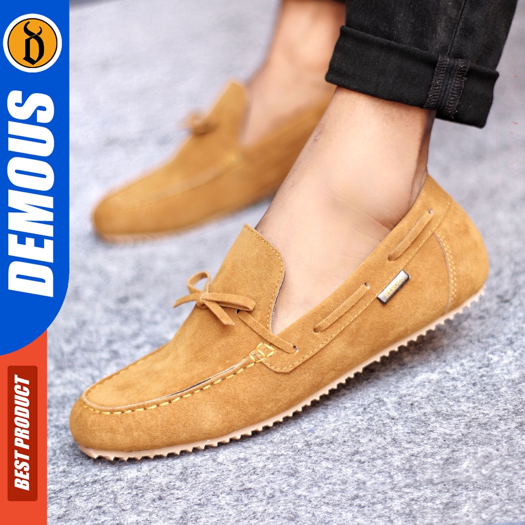 Sepatu Slip On Pria Sepatu Casual Pria Kulit Suede Kerja Kantor Kuliah Kondangan Sepatu Slop Pria Sepatu Hitam Pria DEMOUS CELTIZ