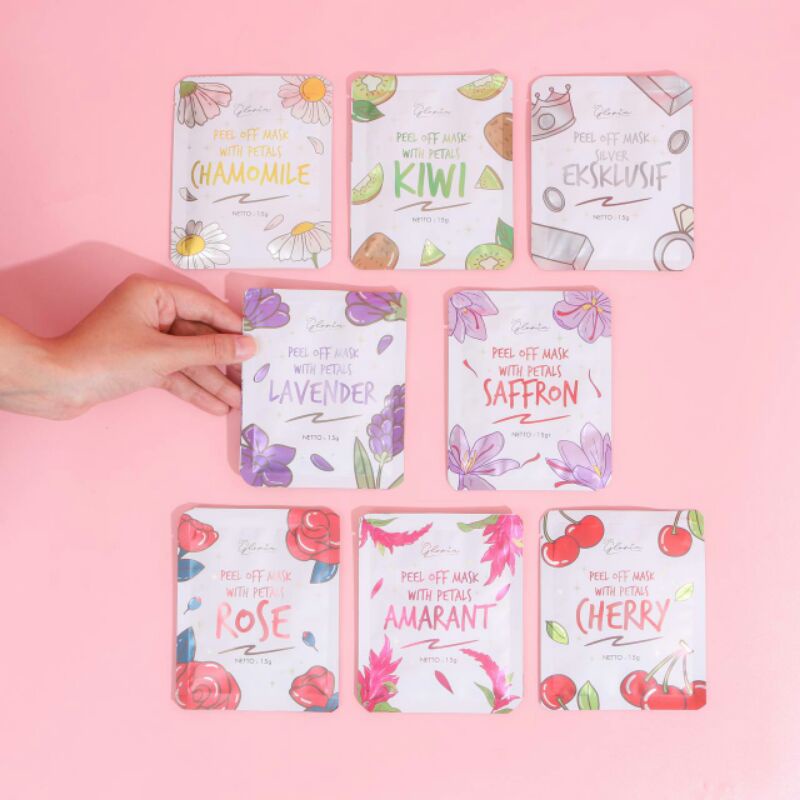 Exp /2024 [Lea Gloria] Peel Off Mask 15 gram - BPOM - varian kiwi /rose/ cherry/ silver / lavender /