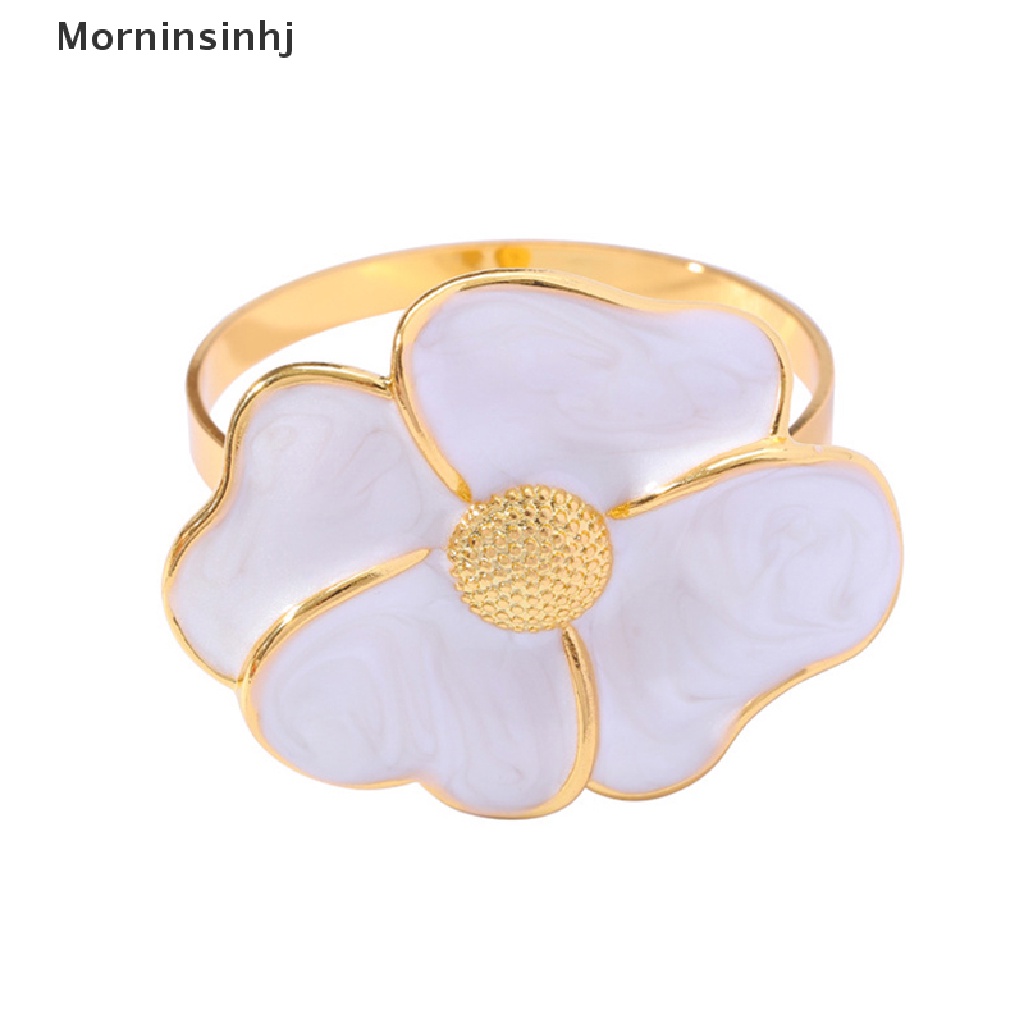 Cincin Serbet Desain Bunga Daisy Untuk Dekorasi Meja Pernikahan