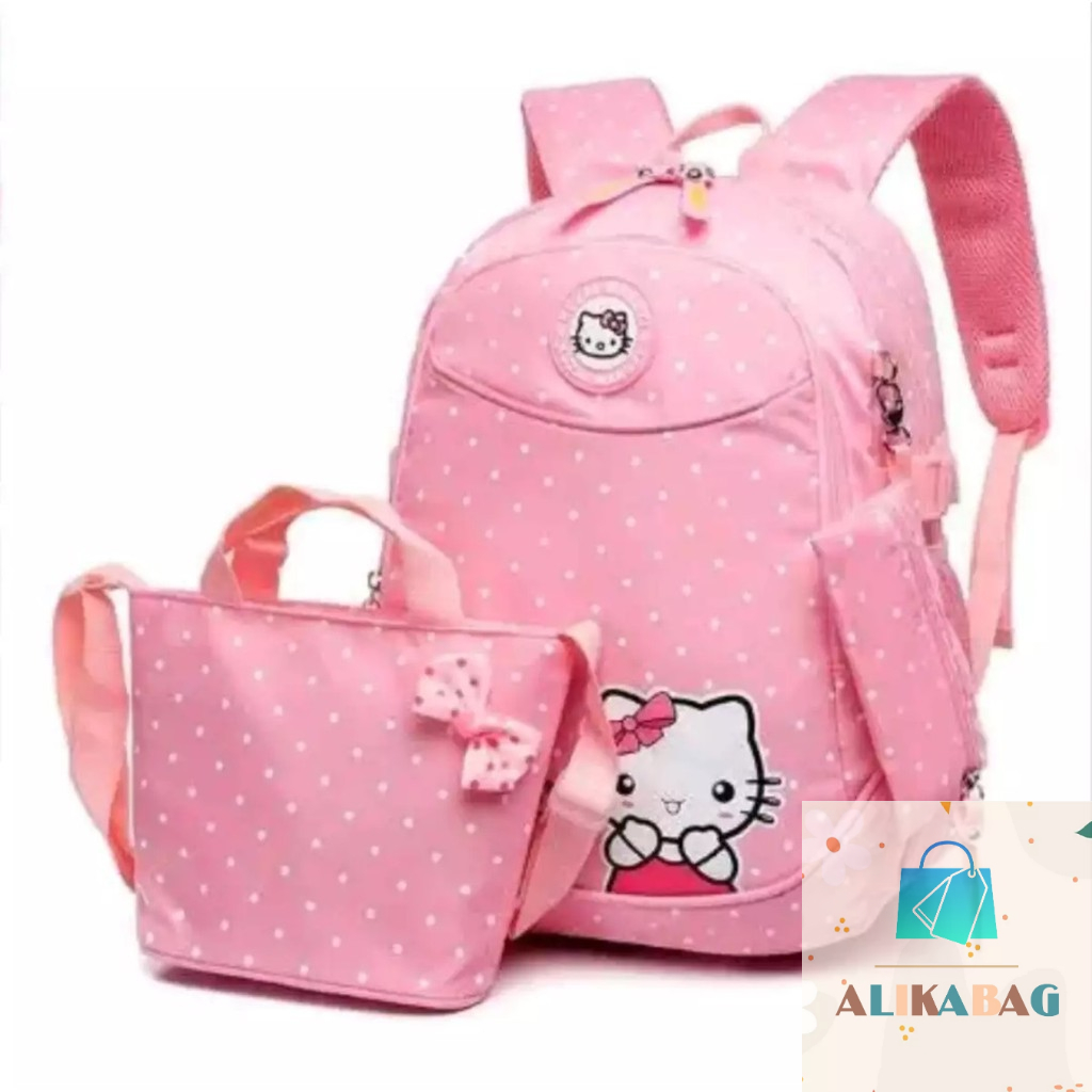 ALIKA BAG - Tas Ransel Sekolah Anak Perempuan Motif Hello kitty Fulkadut cute