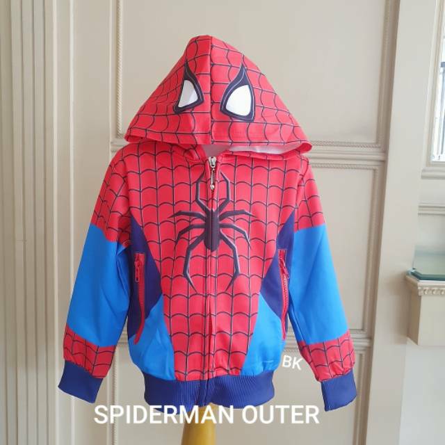 SPIDERMAN OUTER / JAKET ANAK COWOK MERAH BIRU KEREN IMPORT MURAH / JACKET SPIDERMAN AVENGER