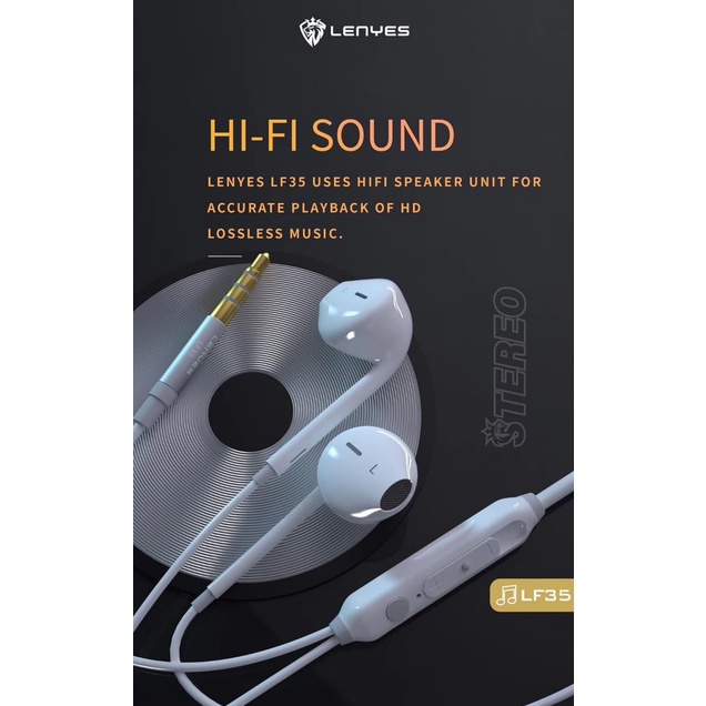 LENYES HF Lenyes LF-35 LF35 LF 35 ORIGINAL 100% UNIVERSAL HEADSET HANDSFREE STEREO EARPHONE Hedset H