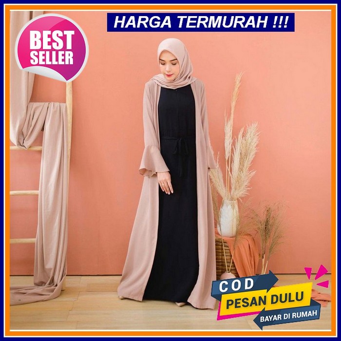 Baju Rifana Maxi Terbaru 2022 /Gamis Remaja Aplikasi Mutiara +Tile /Fashion Outfit Wanita Untuk Kond