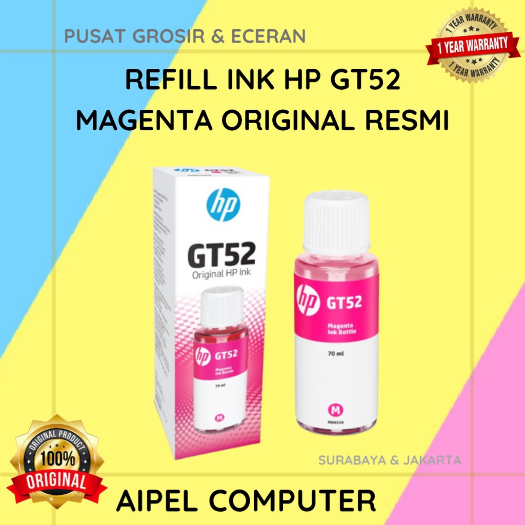 GT52M | REFILL INK HP GT52 MAGENTA ORIGINAL RESMI