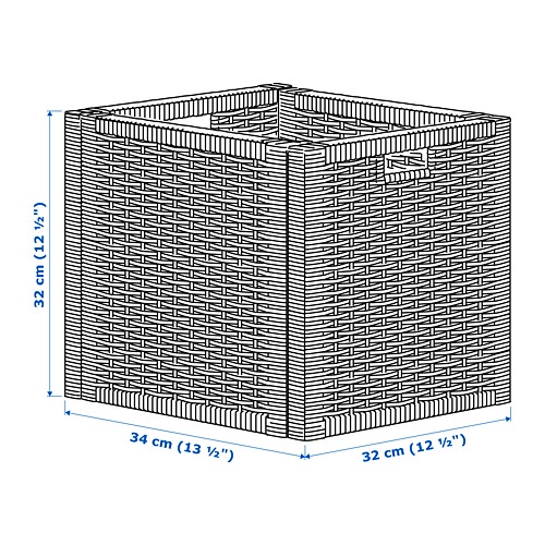 BRANAS Keranjang, rotan, 32x34x32 cm