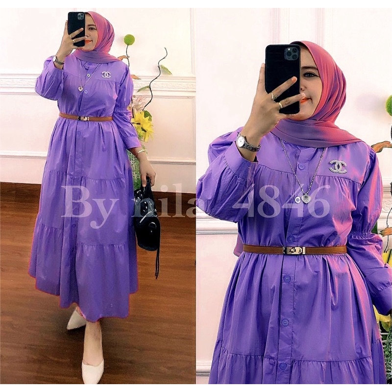 MAXI DRESS QIQI DRESS ZARA BASIC-Lilac tua