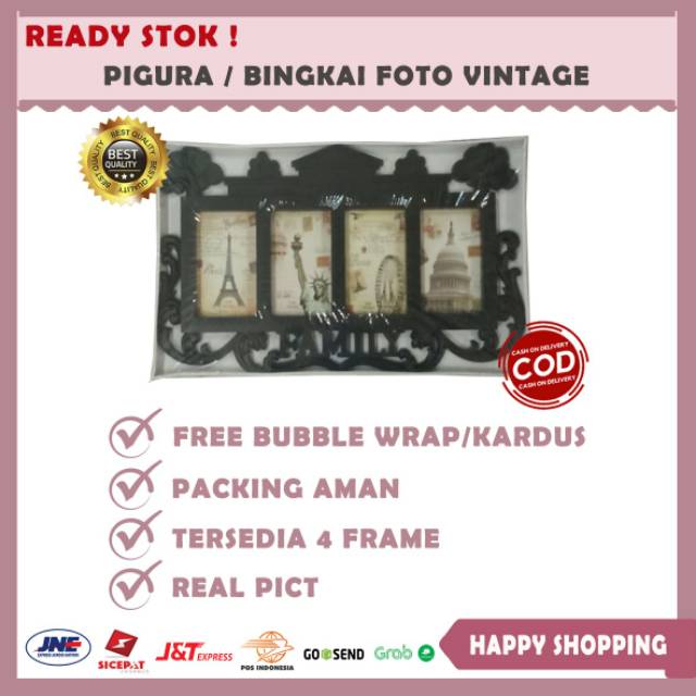 Pigura Foto Kotak Family Home Vintage