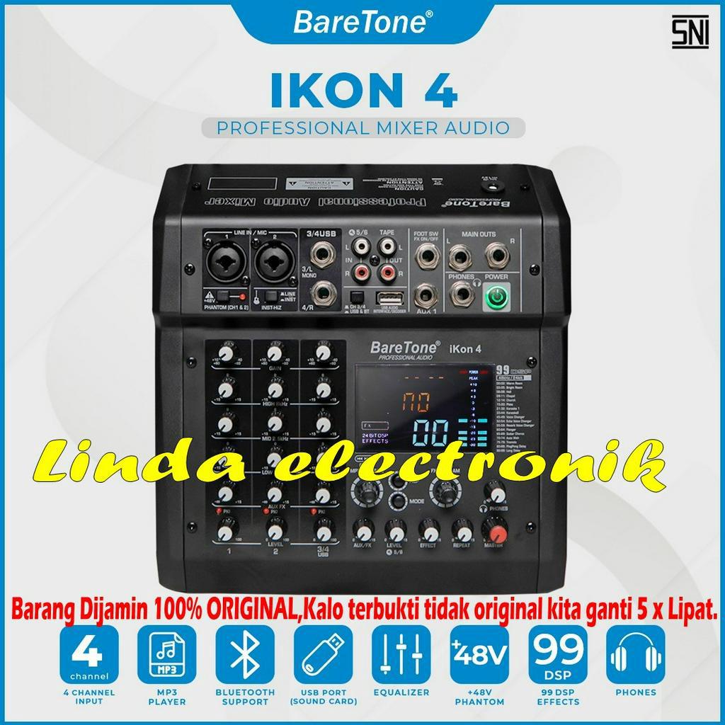 new profesional mixer baretone ikon 4 4 channel original blutooth usb