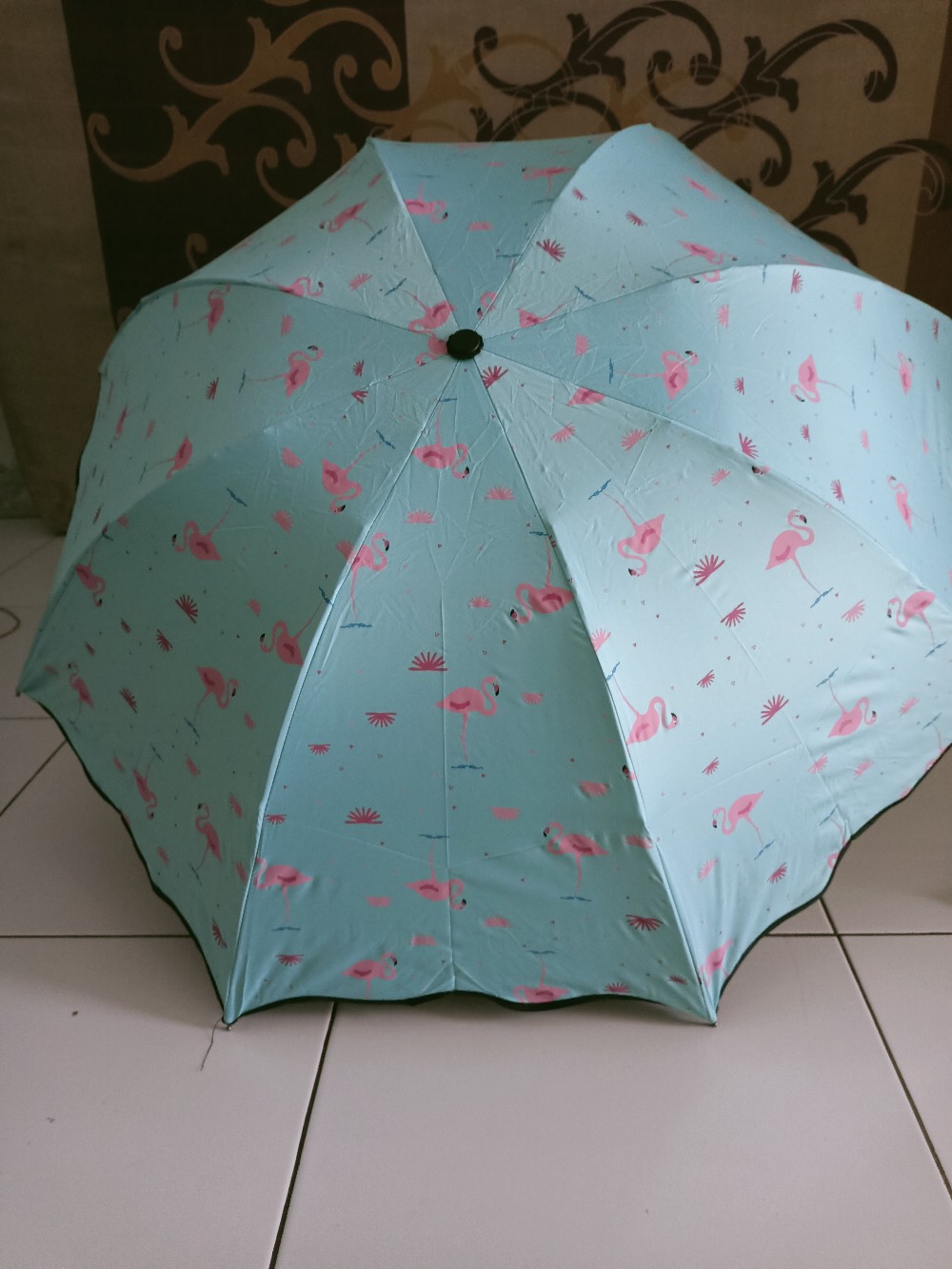 Tabasa Payung Lipat Flamingo Bunga