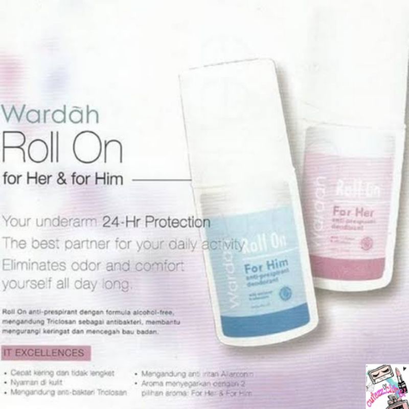 ☃Cutezz_Ching1☃Wardah Roll On For Her/Him 60ml