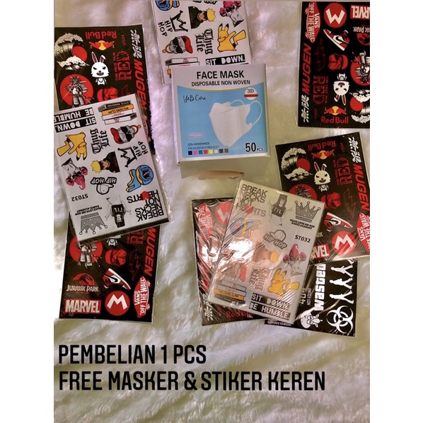 KAOS DISTRO PRIA OVERSIZE FREE MASKER DAN STIKER , KAOS OVERSIZE , KAOS PRIA COTTON COMBED 30s