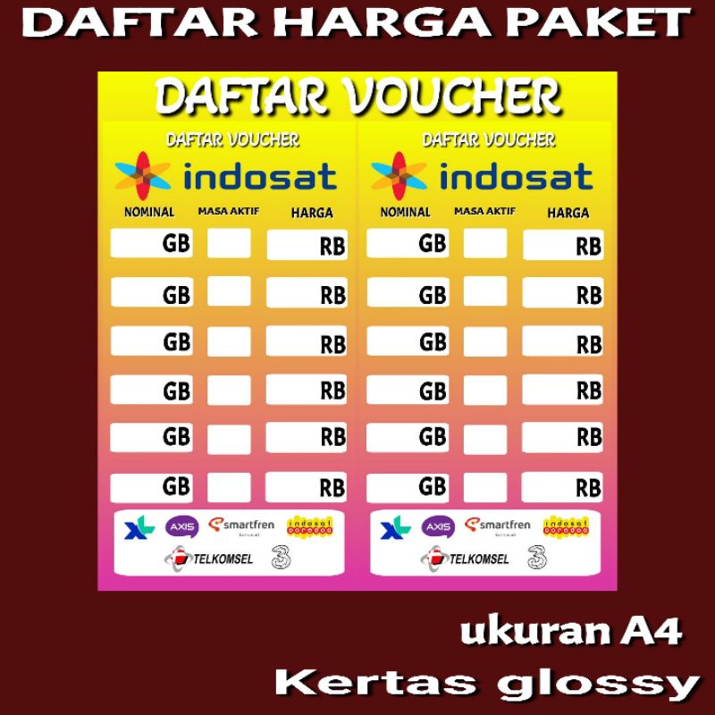 

DAFTAR HARGA PAKET DATA KONTER DAN PHONCEL M5