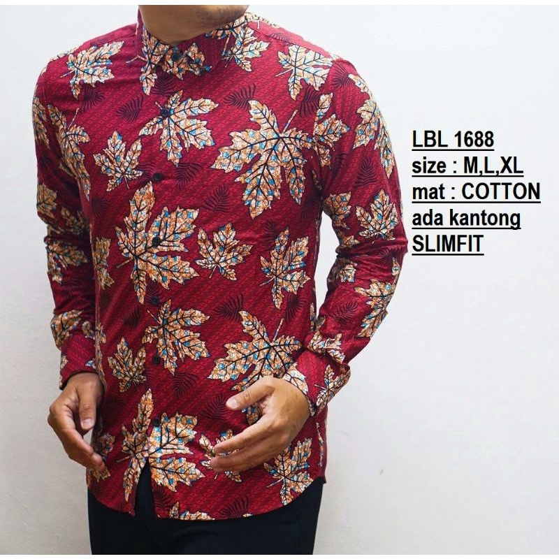 Baju Kemeja Batik Pria Slimfit Lengan Panjang Colin Dion CD66