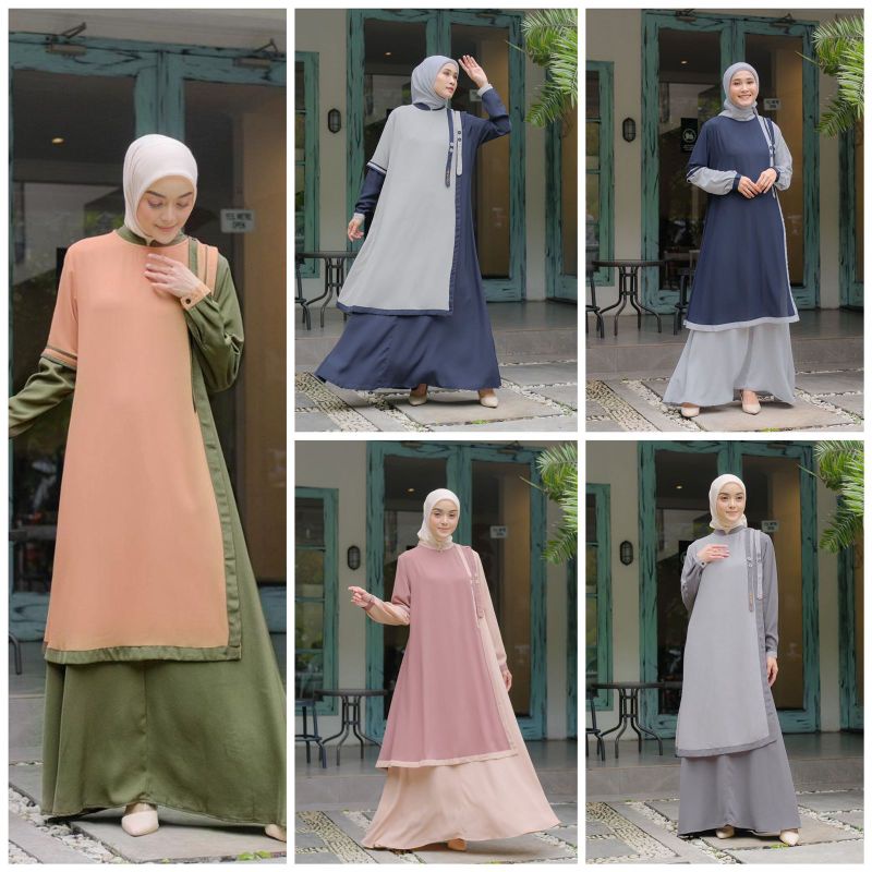 ADEVA DRESS WITH OUTHER TERBARU ABAYA GAMIS DARI NISABILA SHALU