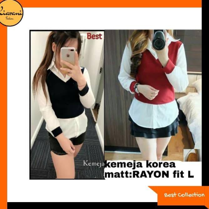 ENS5 BAJU KEMEJA KOREA WANITA 313- ATASAN WANITA 313 - HITAM GQRC